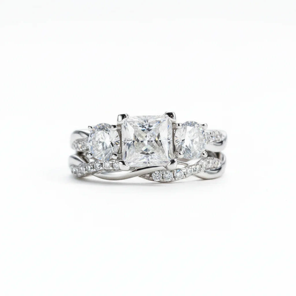 Bague en moissanite Montréal Ensemble de serment d'amour