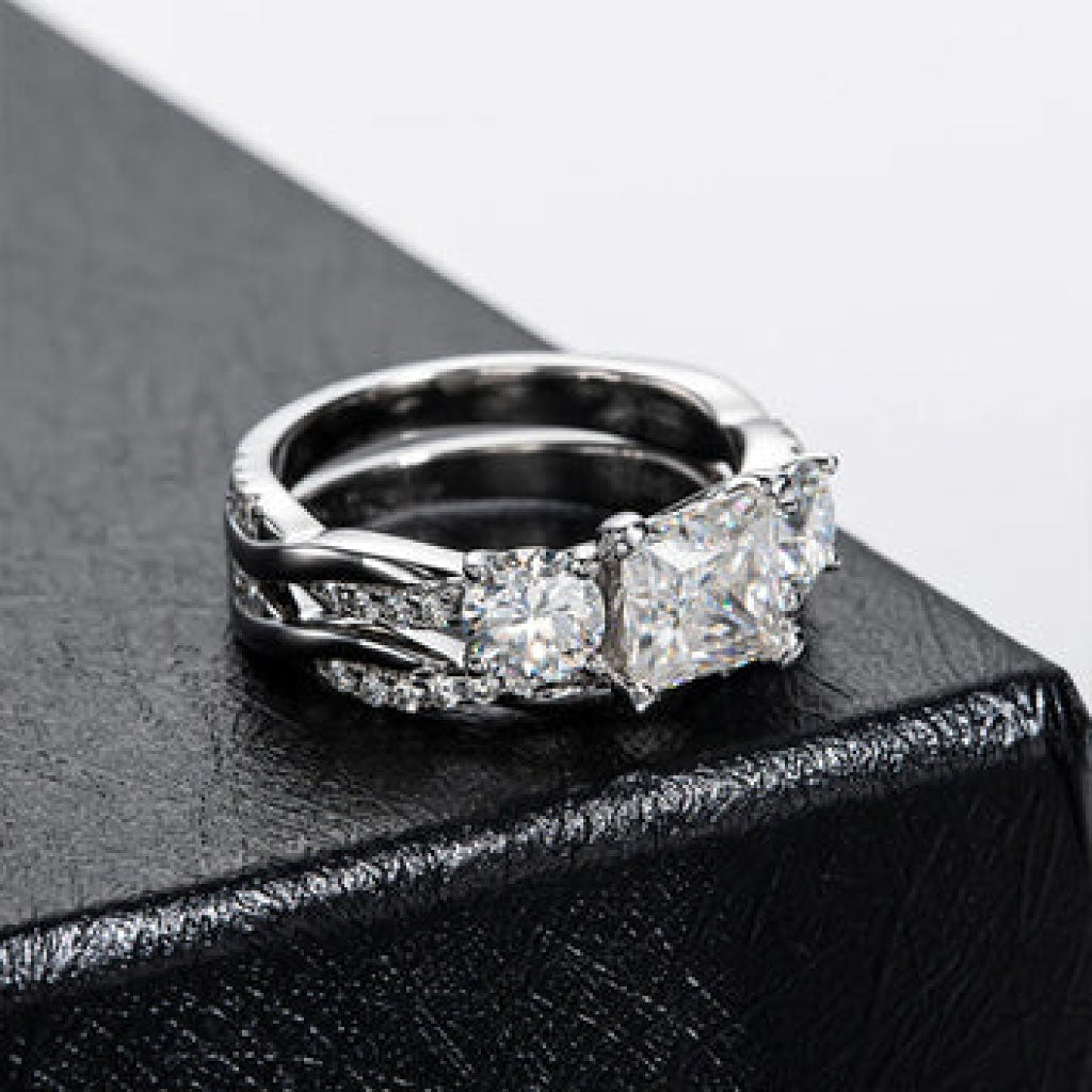 Bague en moissanite Montréal Ensemble de serment d'amour