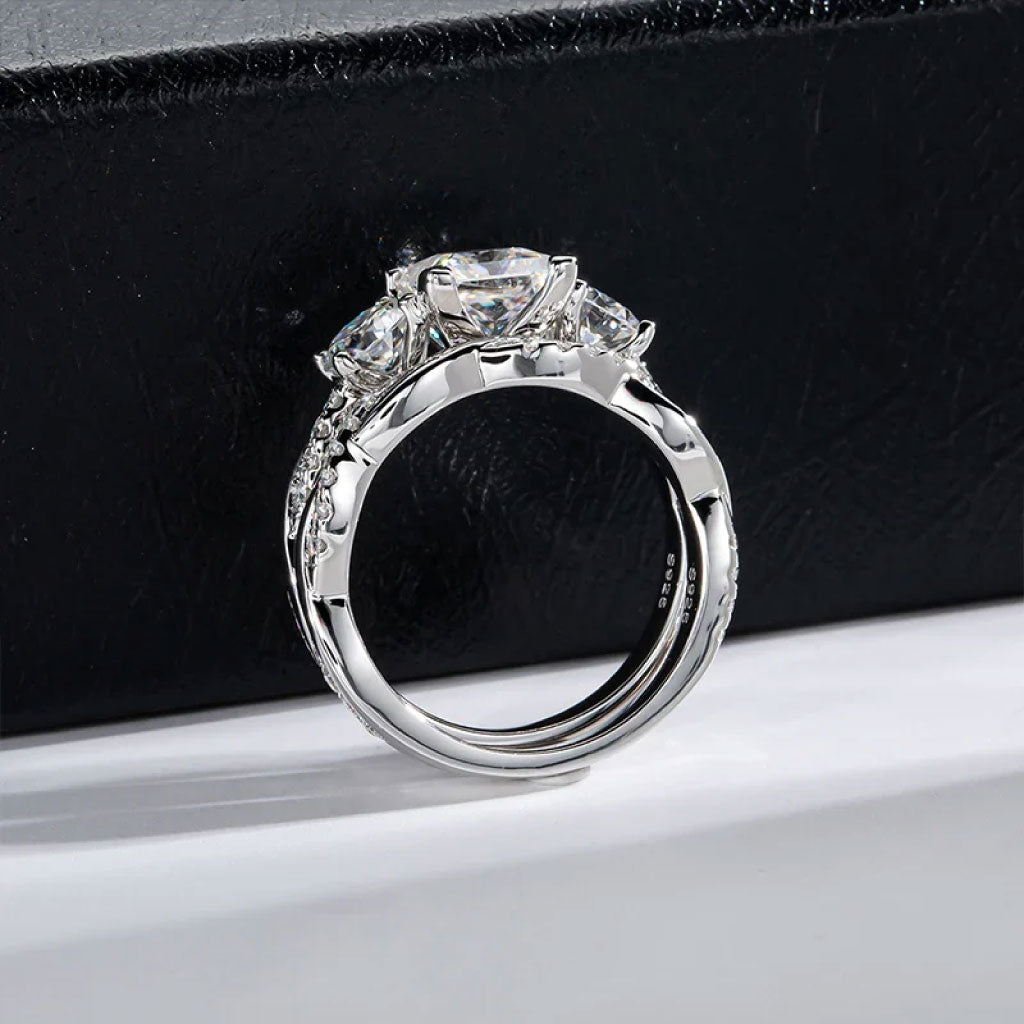 Bague en moissanite Montréal Ensemble de serment d'amour