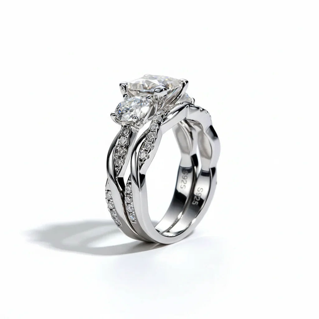 Bague en moissanite Montréal Ensemble de serment d'amour