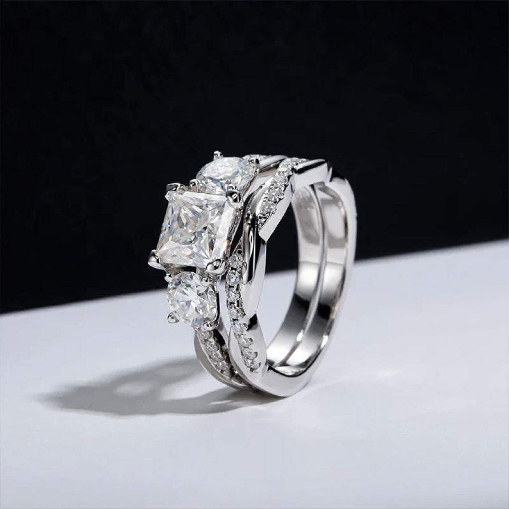 Bague en moissanite Montréal Ensemble de serment d'amour