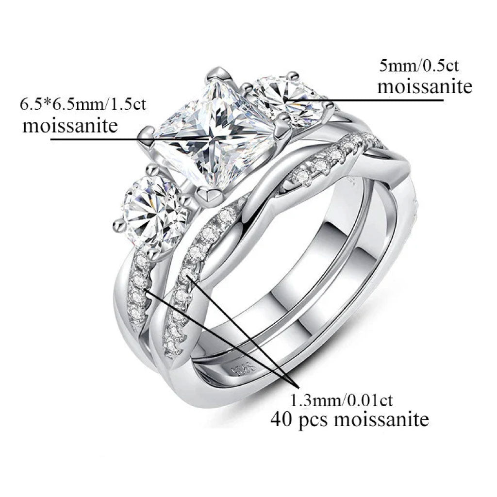 Bague en moissanite Montréal Ensemble de serment d'amour