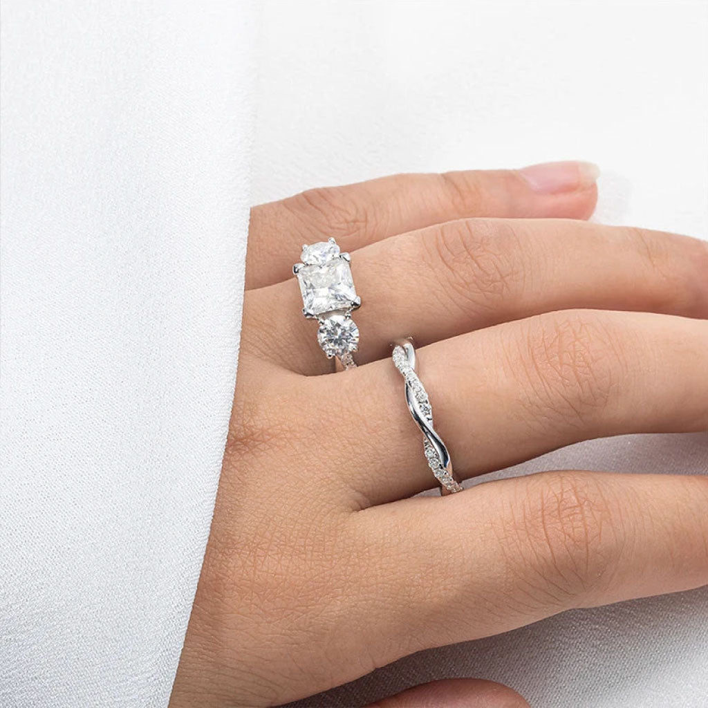 Bague en moissanite Montréal Ensemble de serment d'amour