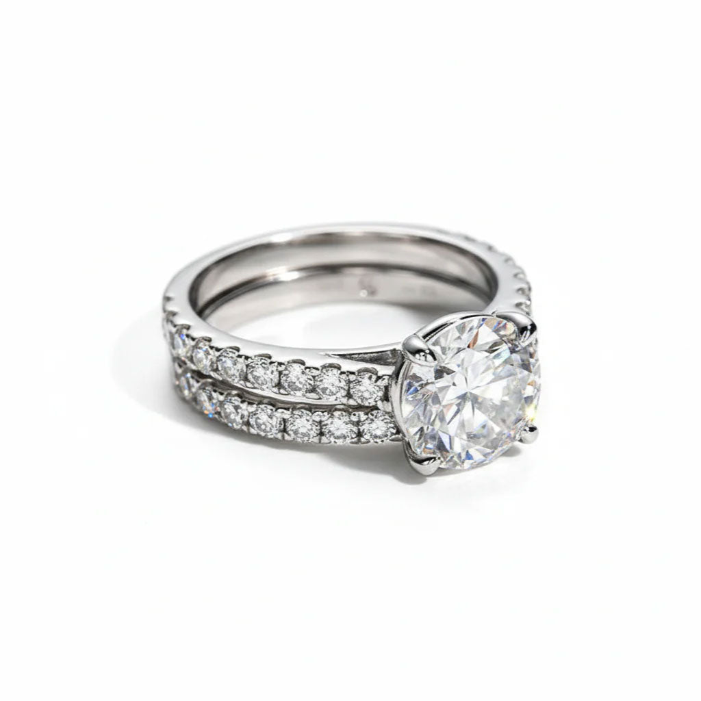 Bague moissanite Montréal Ensemble union éternelle