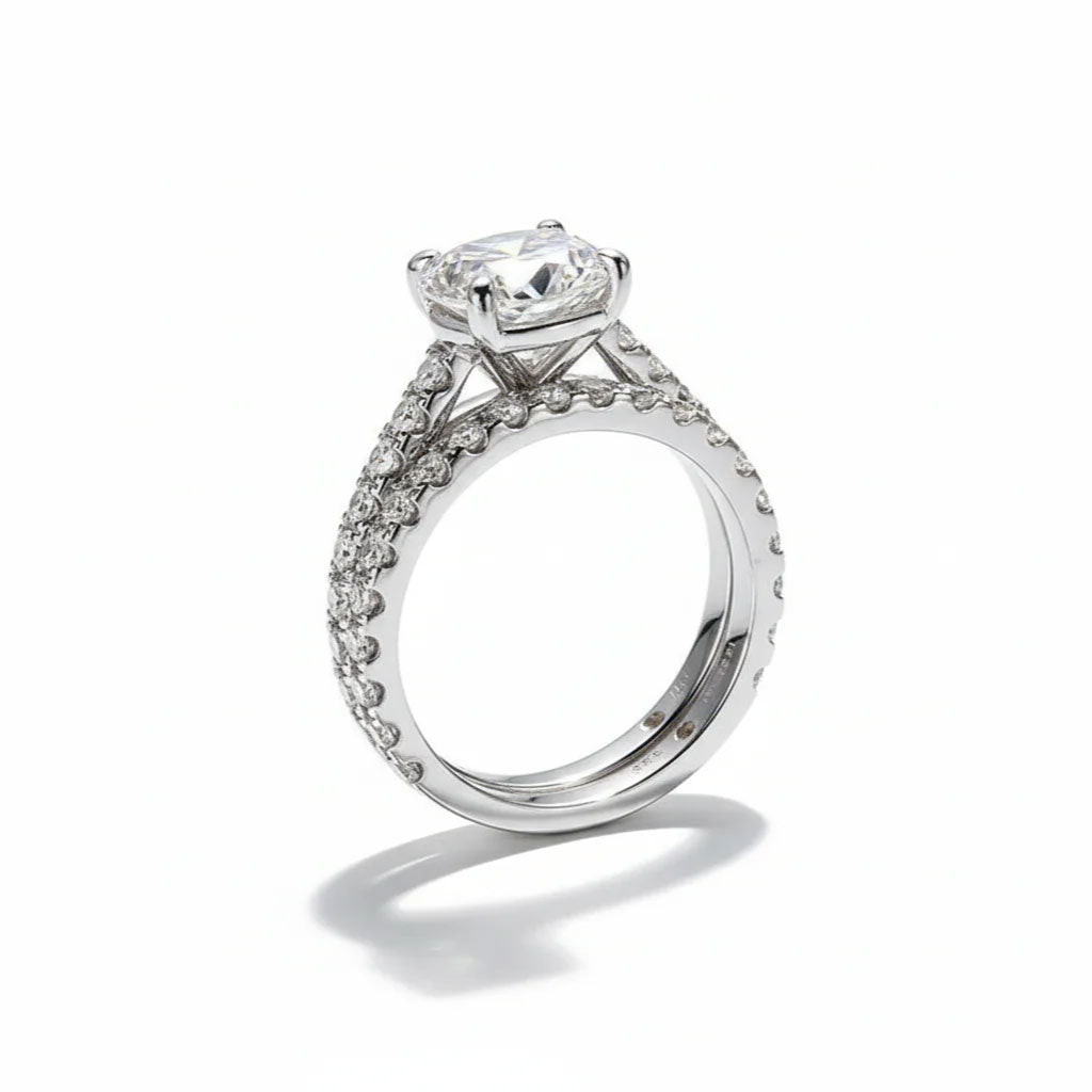 Bague moissanite Montréal Ensemble union éternelle