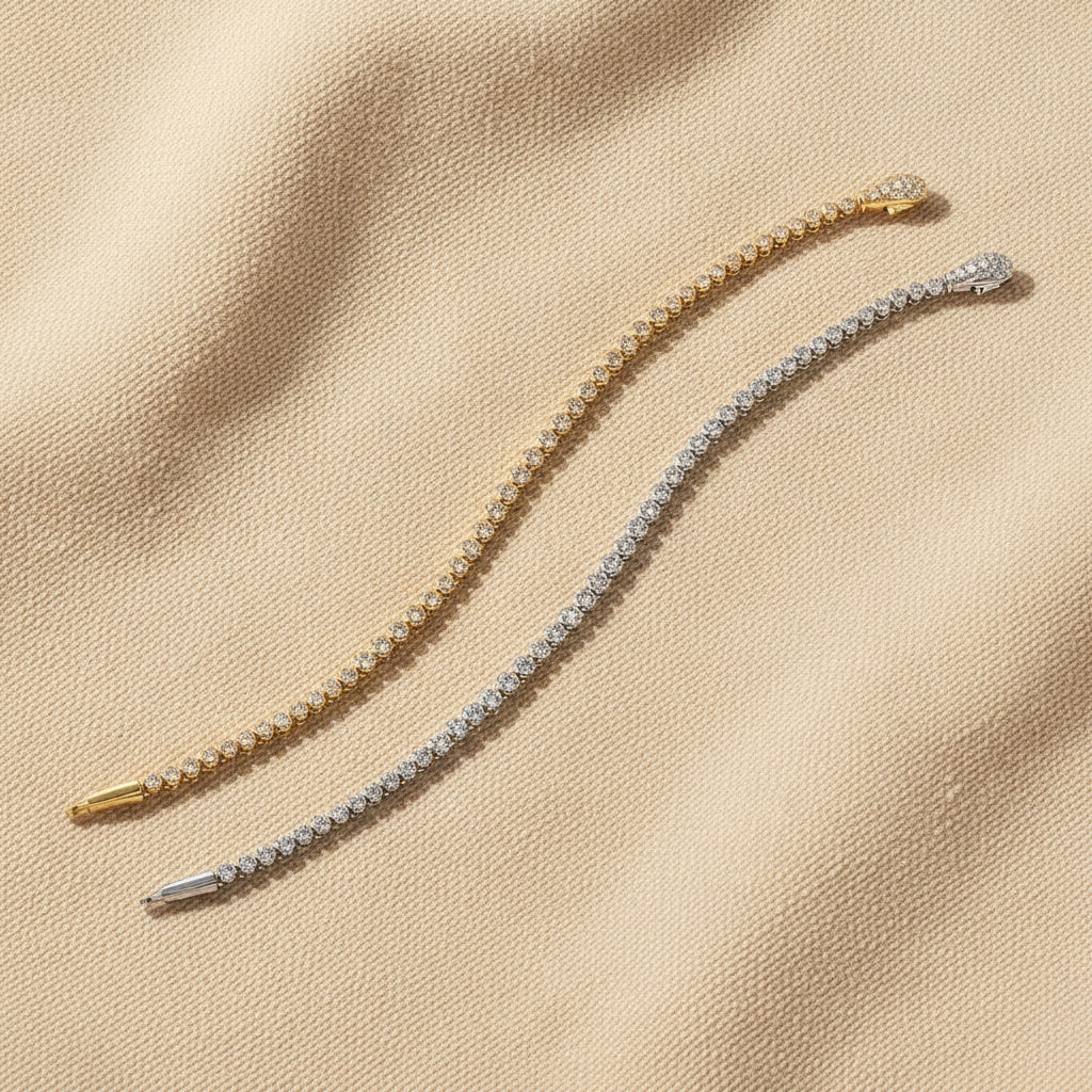 Bracelet Moissanite Tennis à Fermoir Serpent colour comparaison