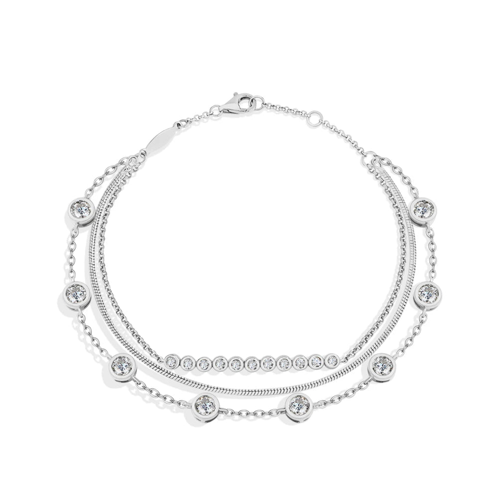 Bracelet Moissanite Élégance Superposée VVS1 Moissanite Diamond - Montreal Moissanite