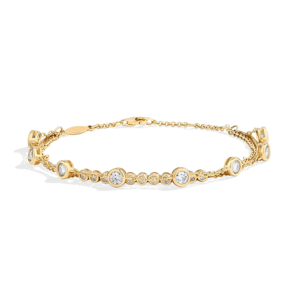 Bracelet Moissanite Élégance Superposée VVS1 Moissanite Diamond - Montreal Moissanite