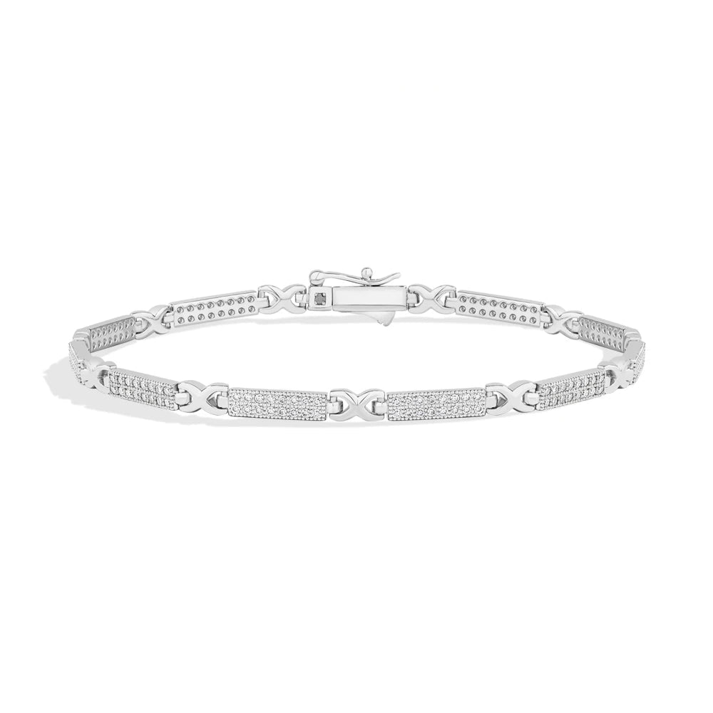 Bracelet Moissanite Étreinte Dorée or blanc