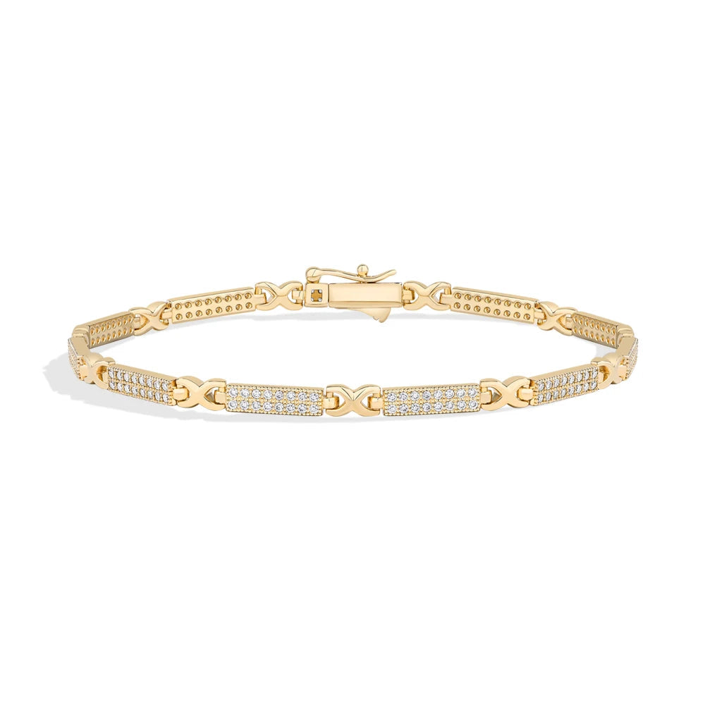 Bracelet Moissanite Étreinte Dorée or jaune