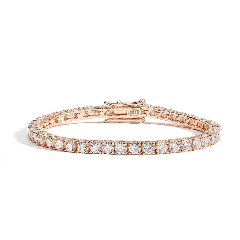Moissanite Tennis Bracelet VVS1 Moissanite Diamond - Montreal Moissanite rose gold 1