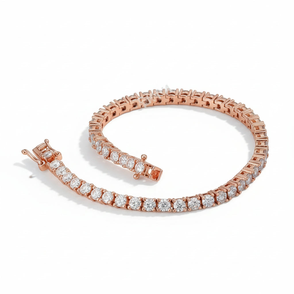 Moissanite Tennis Bracelet VVS1 Moissanite Diamond - Montreal Moissanite rose gold 2