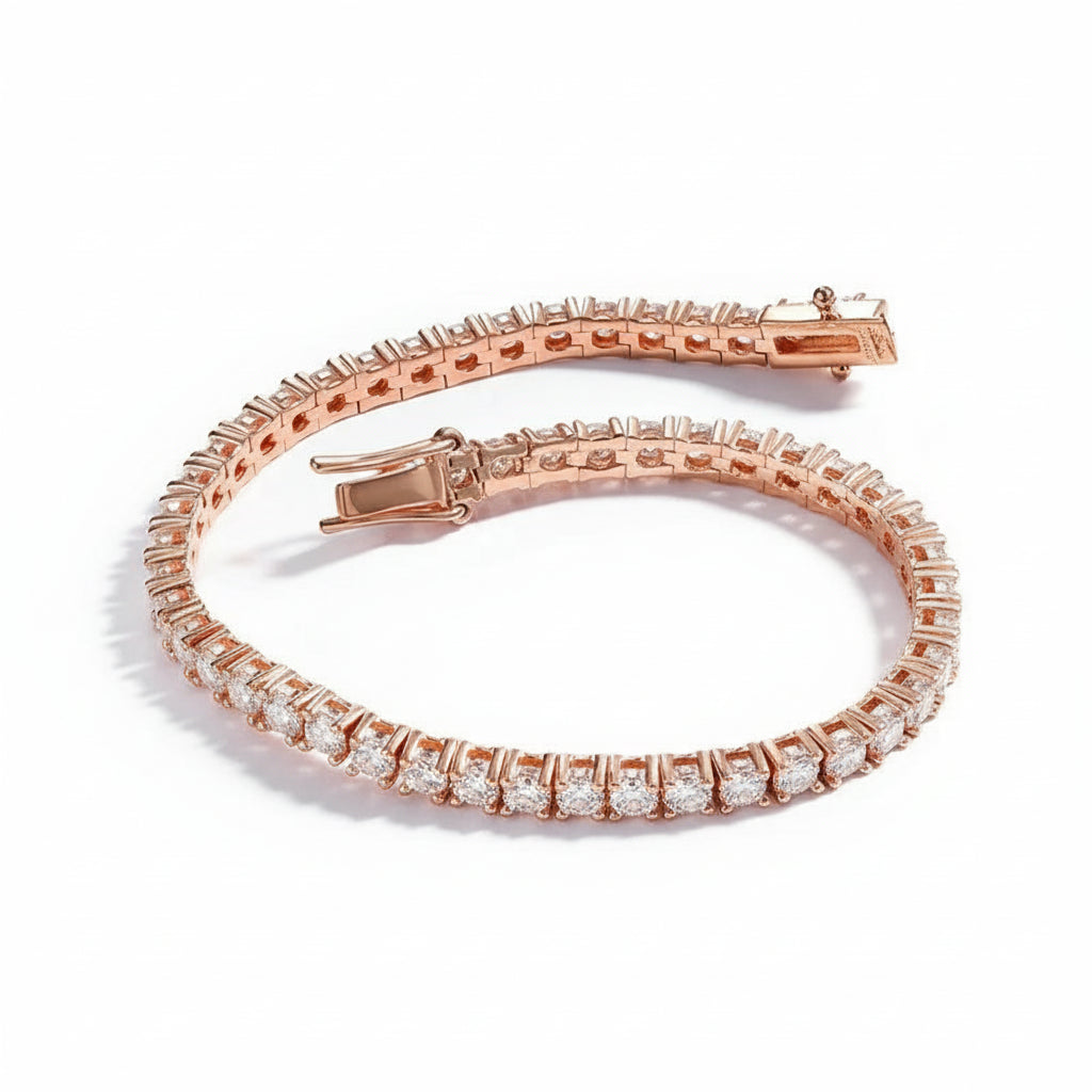 Moissanite Tennis Bracelet VVS1 Moissanite Diamond - Montreal Moissanite rose gold 3