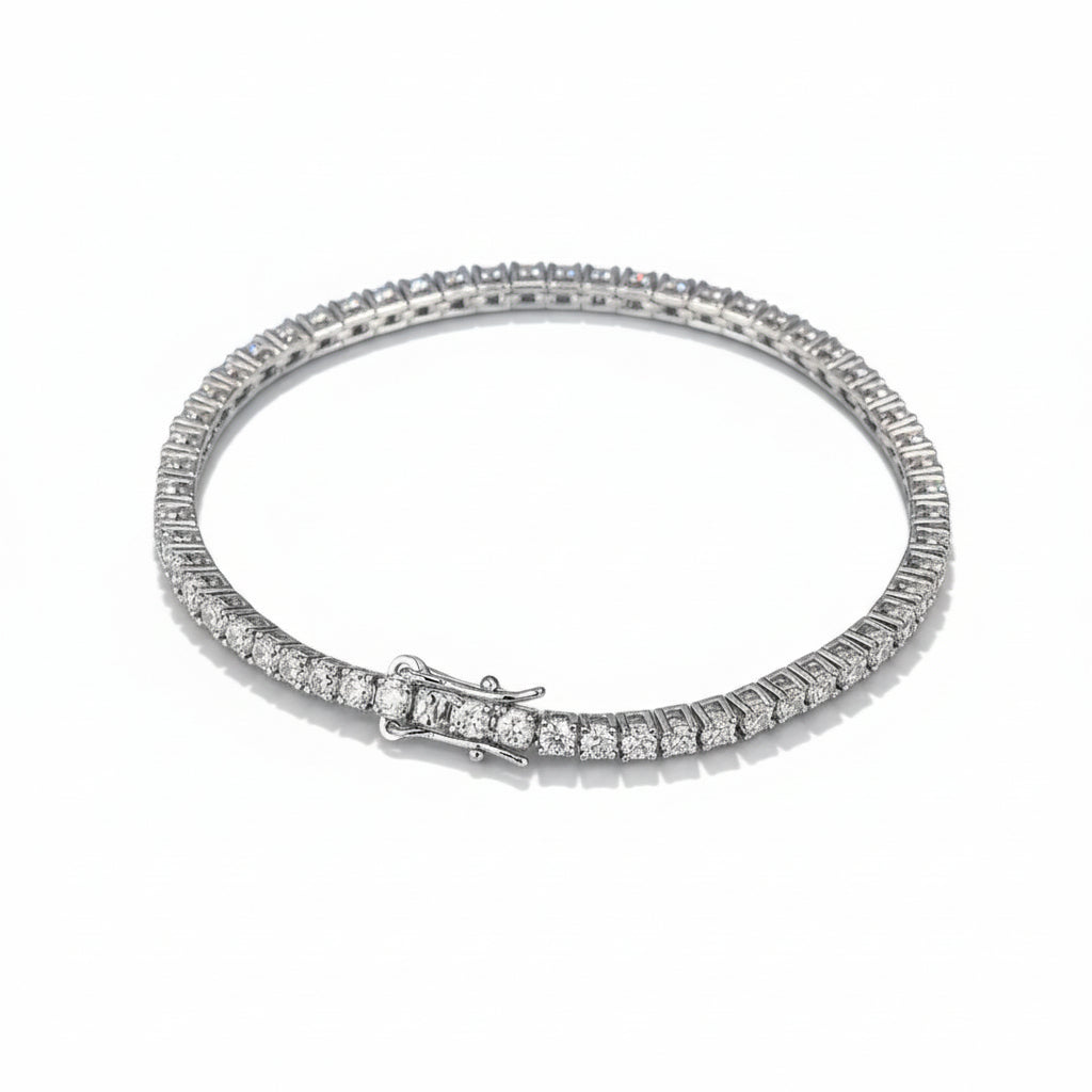 Moissanite Tennis Bracelet VVS1 Moissanite Diamond - Montreal Moissanite  white gold 1