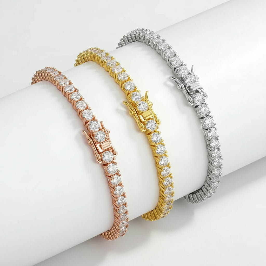 Moissanite Tennis Bracelet VVS1 Moissanite Diamond - Montreal Moissanite  white rose gold