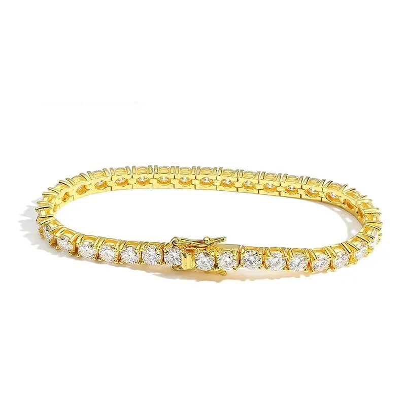 Moissanite Tennis Bracelet VVS1 Moissanite Diamond - Montreal Moissanite  yellow gold 1
