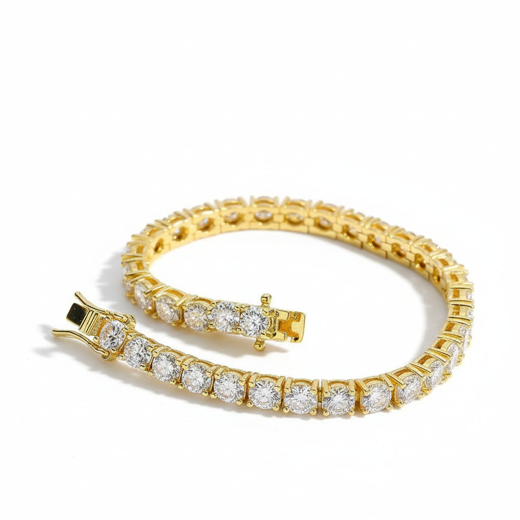 Moissanite Tennis Bracelet VVS1 Moissanite Diamond - Montreal Moissanite  yellow gold 2