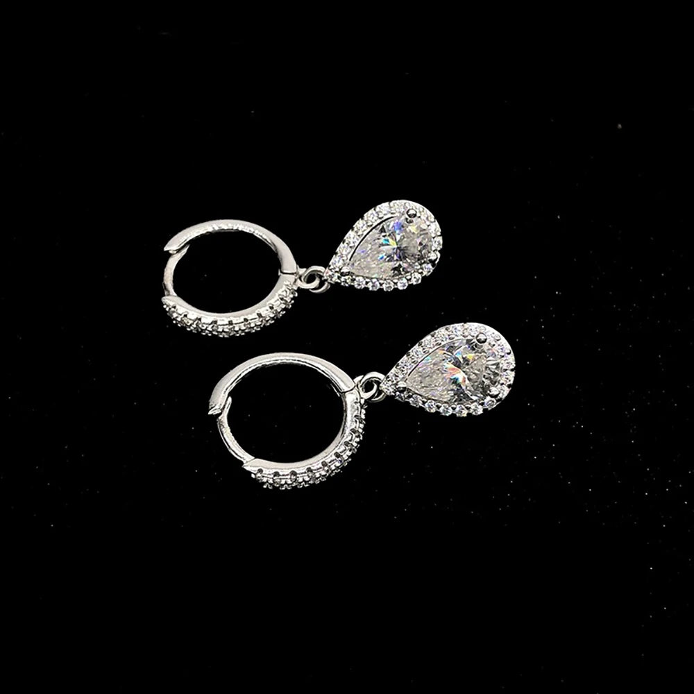 Imperial Pear drop moissanite earrings