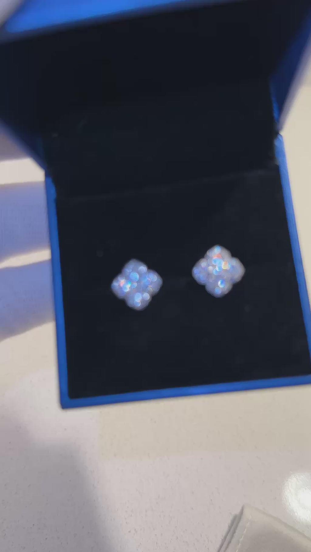 Moonflower Moissanite Studs - White Gold 